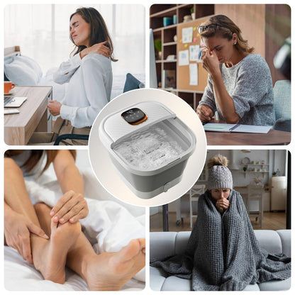 ACKLEAP Collapsible Foot Spa with Heat, Touchscreen, Foldable Foot Bath Massager with Temperature Control, Foot Massage Rollers, Pedicure Spa for Home, Office, Relaxation, Gift for Men & Women