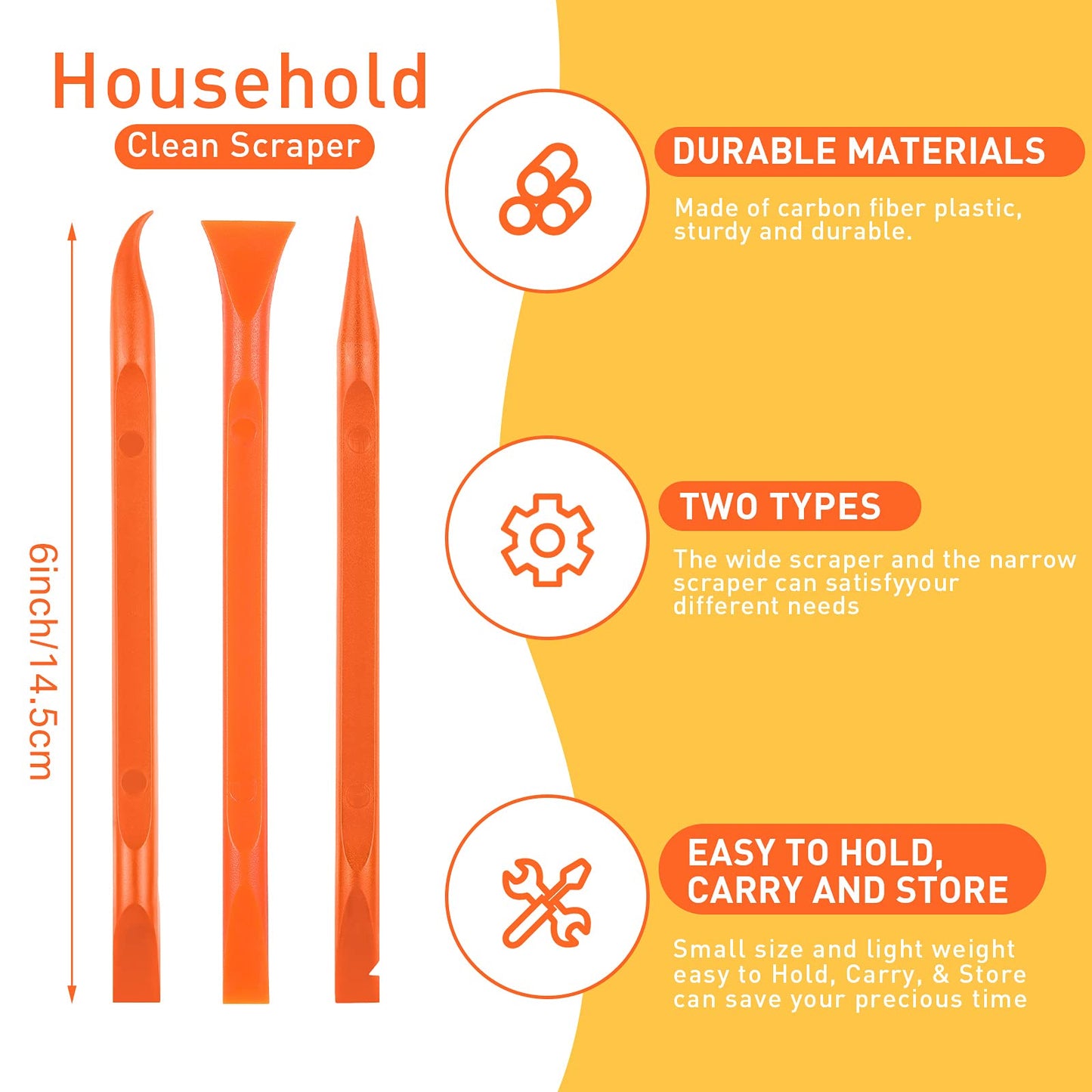 9 Pieces Plastic Scraper Tool Scratch Free Crevice Cleaning Sticker Remover Tool Multipurpose Non Scratch Scrapers for Tight Spaces, Kitchen, Crevices, Auto Detailing, Paint