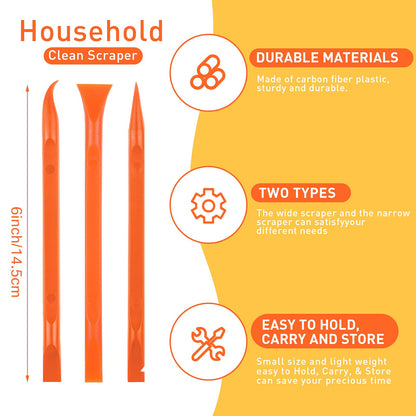 9 Pieces Plastic Scraper Tool Scratch Free Crevice Cleaning Sticker Remover Tool Multipurpose Non Scratch Scrapers for Tight Spaces, Kitchen, Crevices, Auto Detailing, Paint