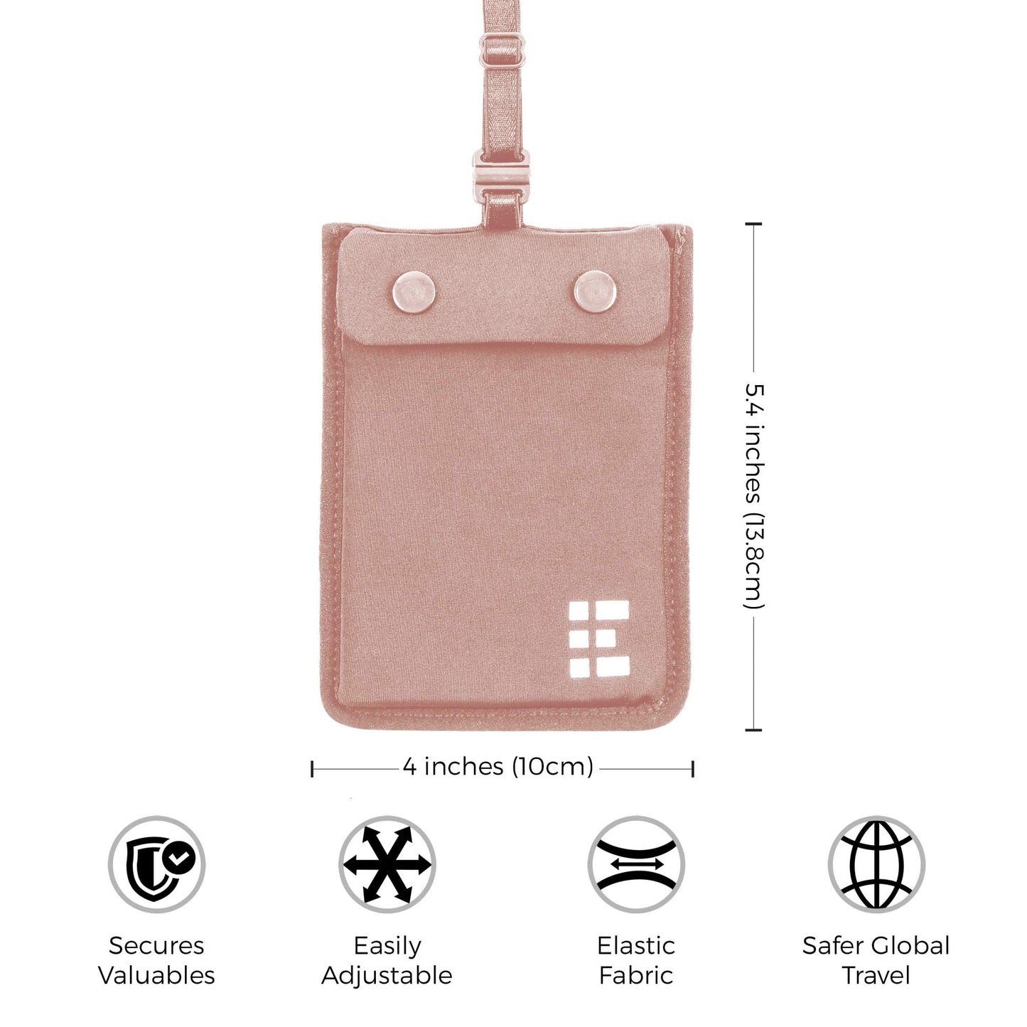 Hidden Bra Wallet - Travel Pouch and Secret Pocket for Passport, Money, Credit Cards - Undercover Stash for All Bra Sizes - Secure, Comfortable, Machine Washable - Pink