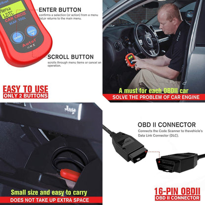 Autel MS300 OBD2 Scanner Code Reader, Turn Off Check Engine Light, Read & Erase Fault Codes, Check Emission Monitor Status CAN Diagnostic Scan Tool