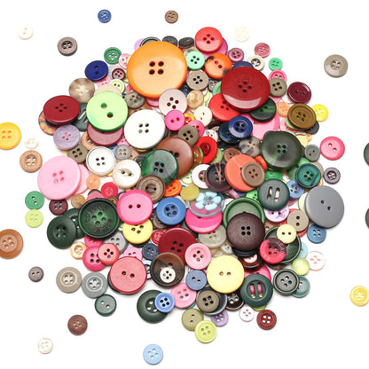 About 330 Resin Buttons of Various Specifications, Handmade, Sewing DIY Handicraft Buttons, Hand-Painted Decorative Buttons Multicolor Series