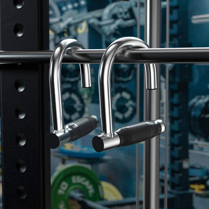 ACBEE Upgrated Pull Up Assistance Resistance Bands Handles, Unique Steel Stretch Elastic Exercises Band Attachment Handles with Rubber for Pull-up Bars Workouts Home Gym (Rubber Metal Handles)