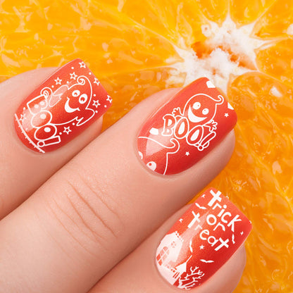 Whaline 4 Pieces Halloween Nail Art Plates Image Stamp Templates Stamping Kit DIY Print Manicure Salon Design