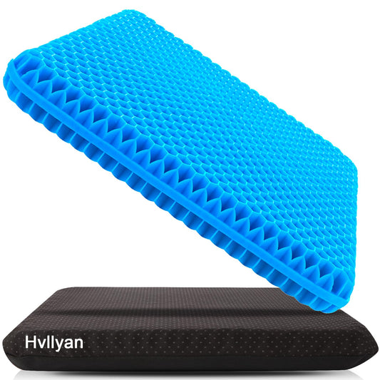 Hvllyan Gel Seat Cushion for Long Sitting (Thick & Extra Large), Gel Cushion for Wheelchair Soft, Chair Cushion, Car Seat Cushion Breathable, for Office Chair for Hip Pain