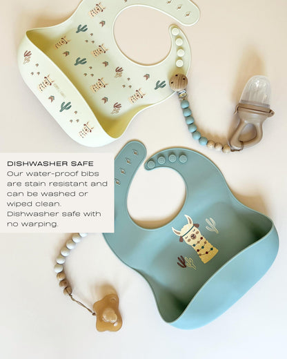 Hippypotamus Silicone Baby Bibs - Soft Waterproof Bibs for Babies & Toddlers (2, Llama)