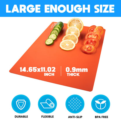 5 Pieces Flexible Cutting Boards, BPA Free Plastic Cutting Boards for Kitchen, Non Slip Cutting Mat for Meat and Vegetables, Thanksgiving
