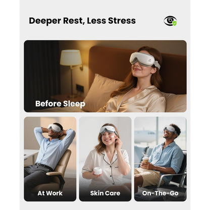BOB AND BRAD Eye Massager FSA Eligible/HSA Eligible, EyeOasis 2 Heated Eye Mask for Migraines with Music, Smart Migraine Massager Reduce Dry Eyes Improve Sleep, Birthday Gifts for Women Men Mom Dad