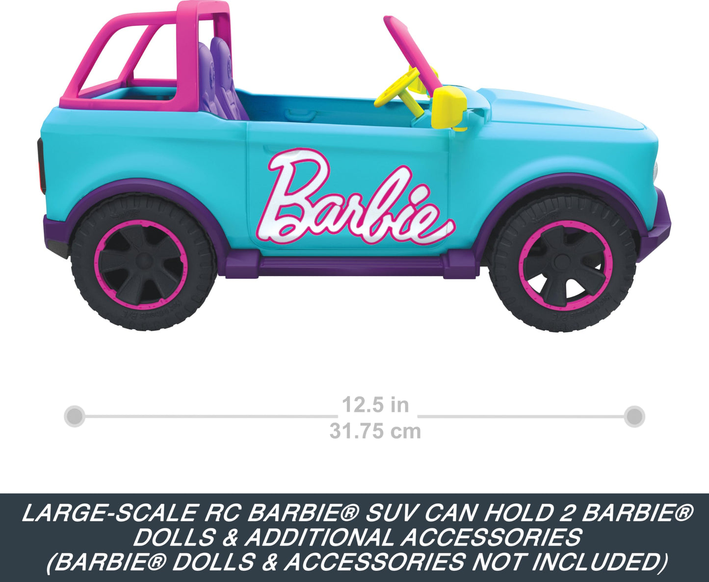 Barbie Hot Wheels RC SUV, Remote-Control Pink Vehicle That Fits 2 Fashion Dolls & Accessories, Includes Kid-Applied Stickers for Customization