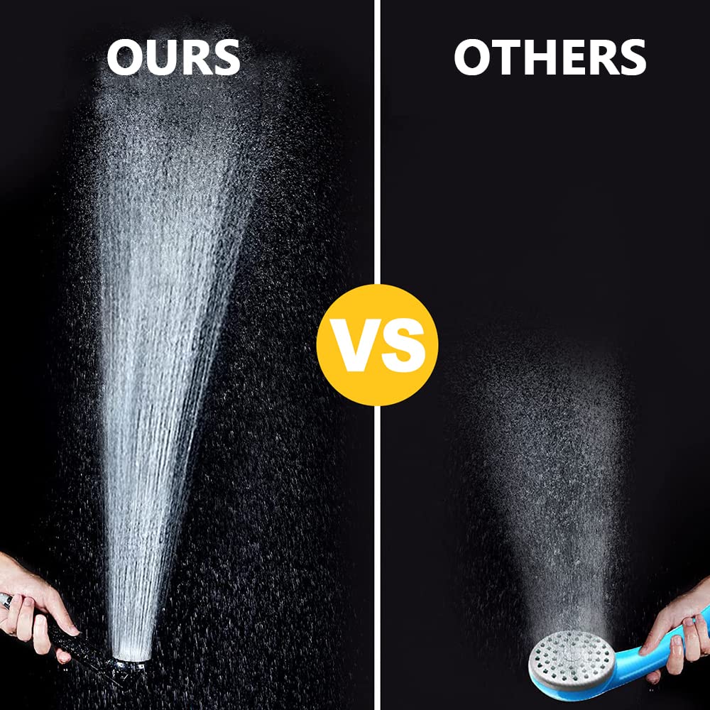 anngrowy Portable Shower for Camping - Battery Powered Compact Handheld Outdoor Rechargeable Showerhead Camp Shower Pump Electric Portable Shower Head for Pet Cleaning Beach Washing Hiking Traveling