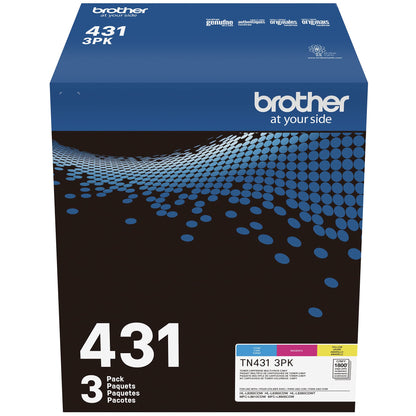 Brother TN-431 3PK, Cyan, Magenta, Yellow, Standard Yield, Model: TN4313PK