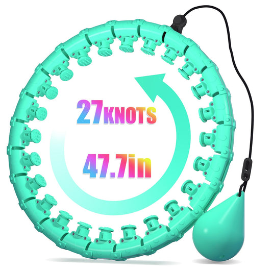 Argvsde Weighted Hula Infinity Fitness Hoop for Adult Weight Loss, 2 in 1 Smart Fitness Workout Hula Circle Hoops with 27 Detachable Knots, Exercise Fit Hoop Suitable for Women and Beginners
