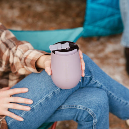 BrüMate Uncork'd 100% Leak-Proof 14oz Insulated Wine Tumbler with Lid - Vacuum Insulated Stainless Steel Wine Glass - Perfect For Travel & Outdoors (Rose Taupe)