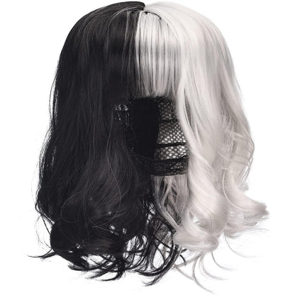 HMPRT Halloween Costume Women 2022 - Dalmatian Shawl, Red Gloves, Necklace and Wig Cap Accessories for Adult (Short Wig)