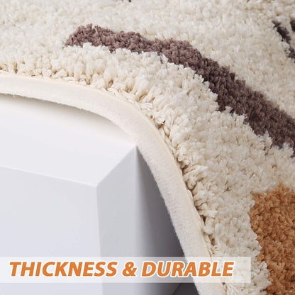 Ankah Shower, Tub, Bath Mat, Bathroom Rug, Non-Slip, Absorbent, Adorable Design Cat-Picture Door Soft Mat Dry Carpet, 18" x 26", Beige