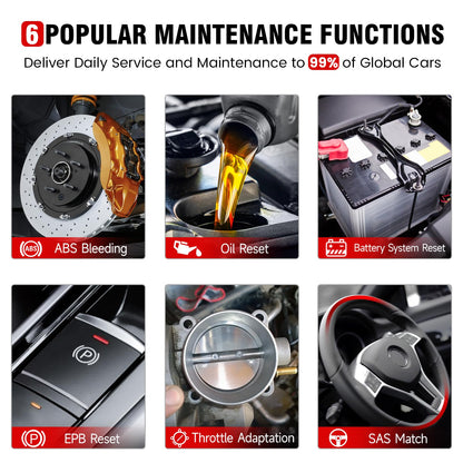 BOSSCOMM IF742 OBD2 Scanner, ABS/SRS/Transmission/Check Engine Code Reader Scan Tool with 6 Resets, ABS Bleeding/Oil/EPB/SAS/Throttle/BMS, Car Scanner Diagnostic Tool for All Cars, Upgraded of IF740