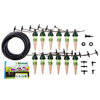 Blumat Drip Irrigation System - Tropf Medium Box Automatic Plant Watering Devices for Garden, Patio and Hanging Baskets - Garden Watering System Up to 12 Plants - Effortless Hydration - 12 Pack