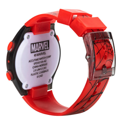 Accutime Marvel Spider-Man Digital Watch for Kids – Durable Plastic Timepiece, LCD Display, Quartz Accuracy, Iconic Spiderman Imagery