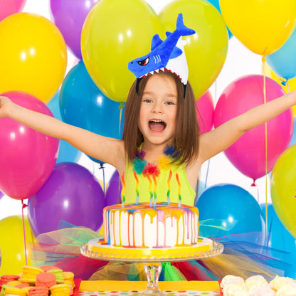 HODRME Plush Blue Shark Headband-Halloween Christmas Festival Theme Party Animal Cosplay Costume Headbands