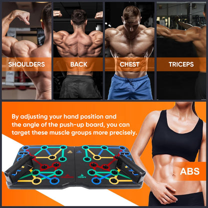 AERLANGUpgraded Push-up Board Home Fitness Accessories, Multifunctional 30-in-2 Push-up Bar Fitness Equipment, Portable Strength Training Equipment with Push-up Handles and Pilates Bar