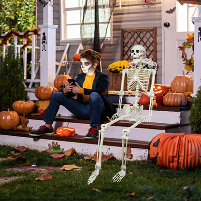 breesky 5.4 ft Halloween Life Size Skeleton, Full Body Realistic Human Bones with Flexible Joints, Skeleton for Halloween Full Size