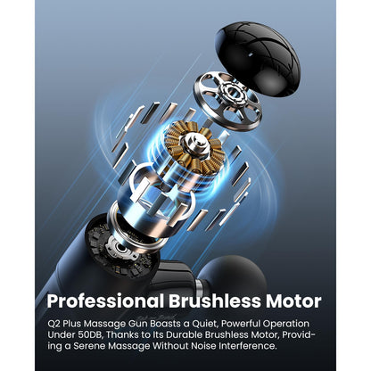 BOB AND BRAD Q2 Plus Mini Massage Gun with Heat, Pocket-Sized Heated Deep Tissue Massager Gun, Portable Percussion Muscle Massager Gun, Ultra Small & Quiet Muscle Massage Gun, FSA and HSA Eligible