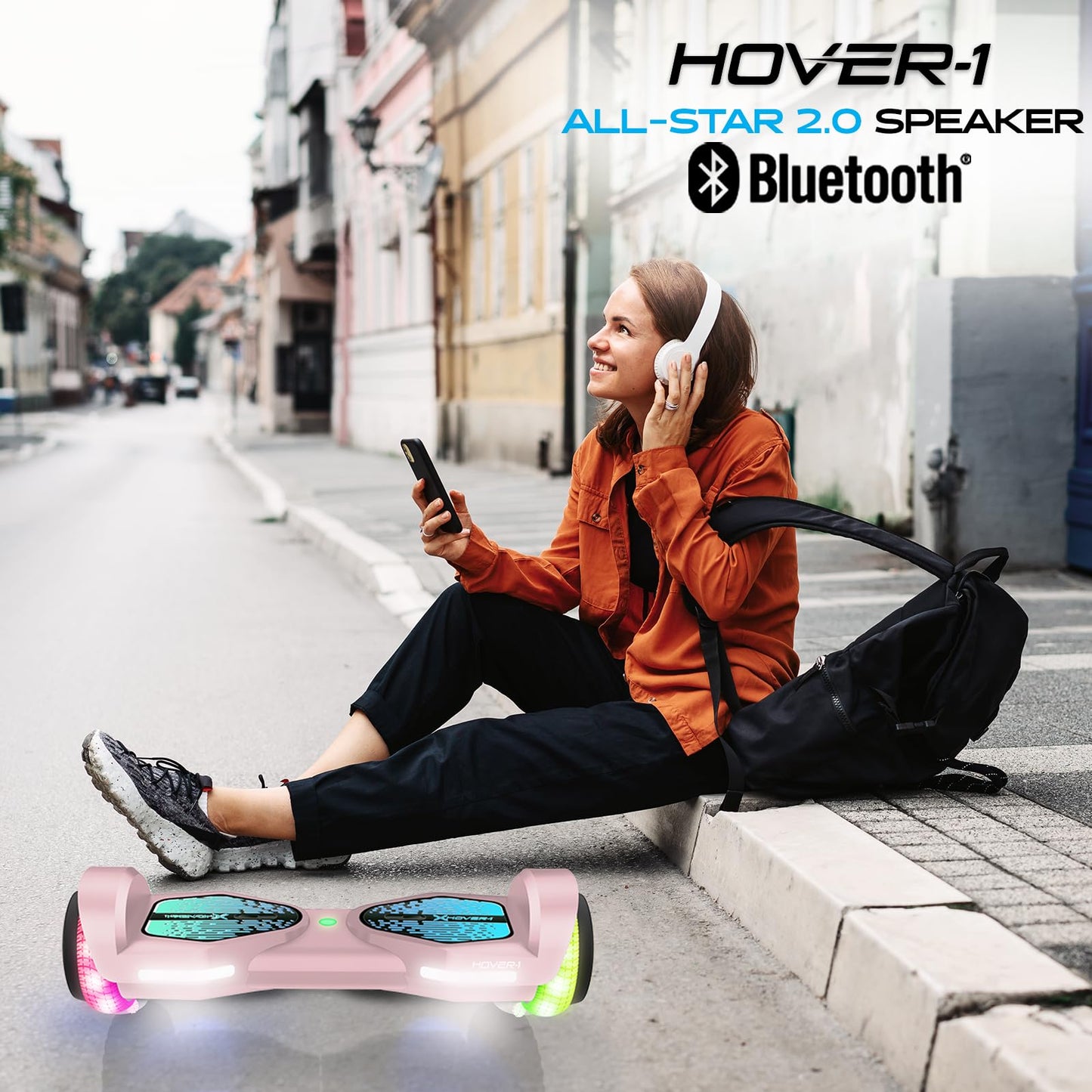 Hover-1 All-Star 2.0 Hoverboard 7MPH Top Speed, 7MI Range, Dual 200W Motor, 5HR Recharge, 220lbs Max Weight, LED Wheels & Headlights Self Balancing Scooters
