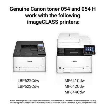 Canon Genuine 054 Black Toner Cartridge High Capacity Compatible with LBP622Cdw, LBP623Cdw, MF641Cdw, MF642Cdw, MF644Cdw