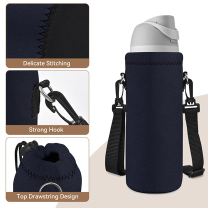 AUPET Water Bottle Carrier,Insulated Neoprene Water bottle Holder Bag Case Pouch Cover 1000ML or 750ML,Adjustable Shoulder Strap, Great for Stainless Steel and Plastic Bottles