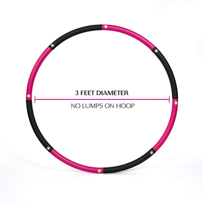 HEALTHYMODELLIFE Exercise Fitness Hoop for Adults - Easy to Spin, Premium Quality and Soft Padding Weighted Hoop - Detachable Hoops for Home & Gym Workouts - 4lbs