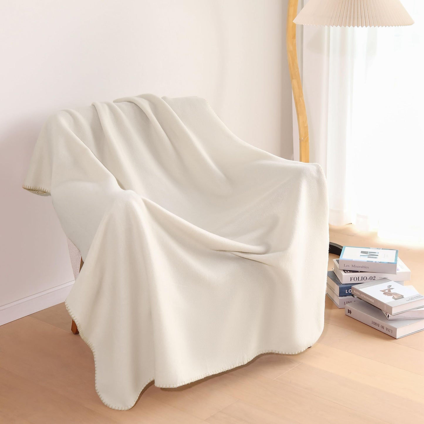 CAI TENG Fleece Throw Blankets 6 Pack Bulk Lightweight Warm Soft 50 x 60 in Kids Blanket Picnic Cozy Fleece Fabric Microfiber Small Blanket for Bed Sofa Office Travel Beige