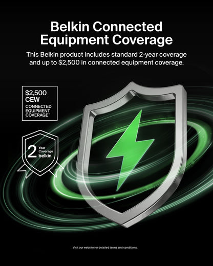 Belkin Portable Charger, Power Bank 10000 mAh, 23W w/Integrated Lightning Cable & USB-C Cable - iPhone Charger Battery Pack for Apple iPhone 16, 15, 14, Galaxy S25, Pixel 9, Travel Essentials - Black