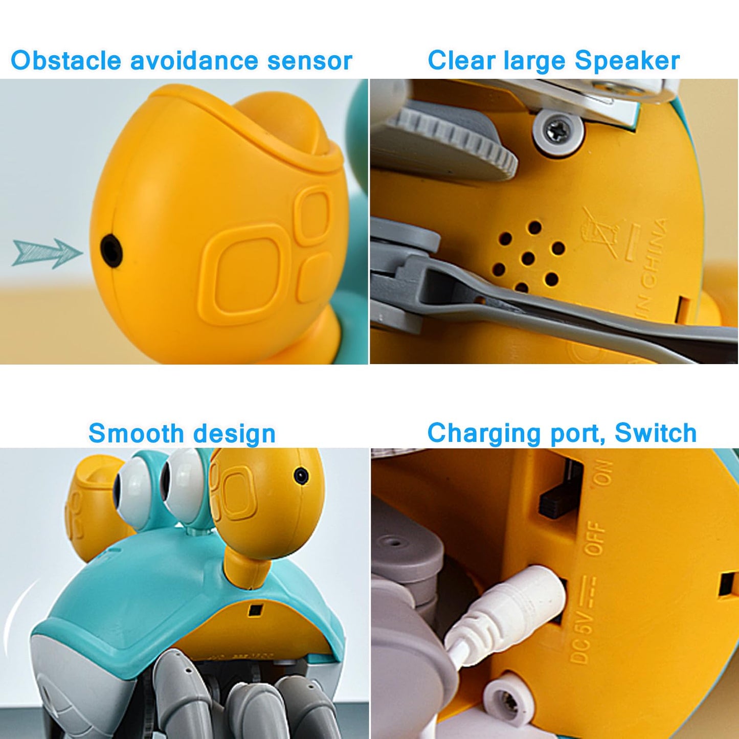 HONGID Crawling Crab Dog Toys,Escaping Crab Dog Toy with Obstacle Avoidance Sensor,Interactive Dog Toys with Music Sounds & Lights for Dogs Cats Pets,Christmas Toy Gifts for Puppy/Small/Medium Dogs