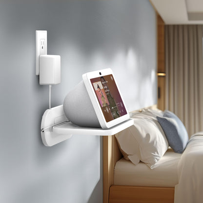 HomeMount Echo Show 8 Wall Mount - Space Saving Smart Home Holder Compatible with Google Nest Hub Max & Portable Speakers & Show8 (1st & 2nd Gen, 2019 & 2021 & 2023 Release) White