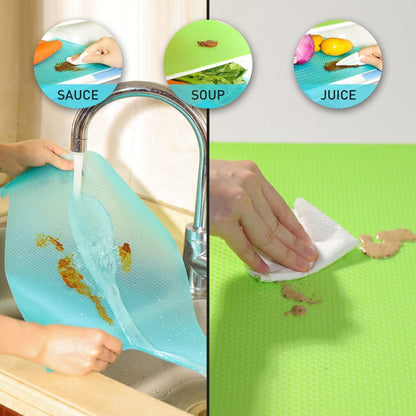 Aiosscd 7 PCS Shelf Mats Refrigerator Liners Washable Refrigerator Pads Fridge Mats Drawer Placemats Home Kitchen Gadgets Accessories Organization for Top Freezer(2green+2pink+3blue)
