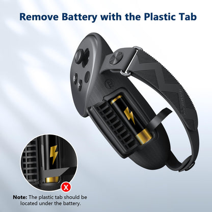 AMVR Upgraded Controller Grips Cover Compatible with Meta/Oculus Quest 3S/Quest 3 Accessories, with Battery Opening Cover and Knuckle Straps Protector