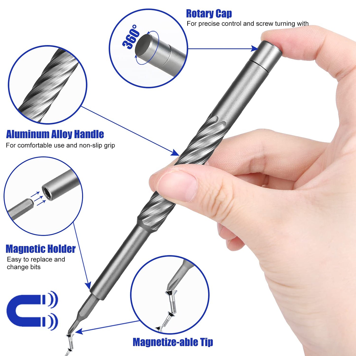 HengTianMei 142 in 1 Precision Screwdriver Set Professional Magnetic Repair Tool Kit for Computer, Laptop, Xbox, Macbook, Game Console (H1128)