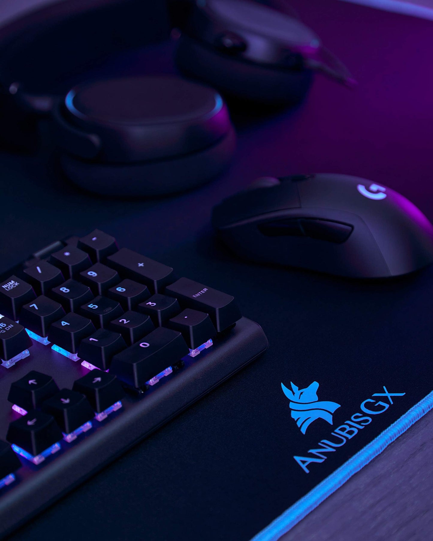 AnubisGX (68 Color/Size Options) Gaming Mouse Pad (Extended: 36x12), Black Pad with Stealth Black Stitching. Best Premium Waterproof Non RGB Non-Slip Computer Gaming XL Desk Mat