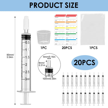 42 Pcs Colostrum Collector Kit, 20 Sterile Sealed Breast Milk Collector(3 ML) - Syringe No-needle with Sealed Caps 20 Stickers 1 Colostrum Collection Measuring Cup(20ml) 1 Slide Lock Storage Bag for Breastfeeding