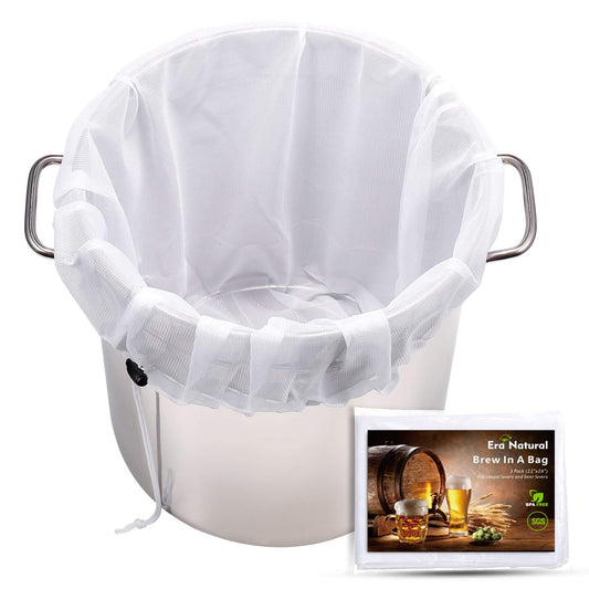 Brew Bags Reusable 3 Pack, Extra Large 26"x22" Fine Mesh Strainer Bag for Home Brewing Hops Grains Wine Beer Making Drawstring Straining Brew in a Bag