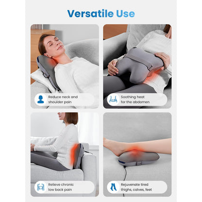 BOB AND BRAD Back Massager with Heat and Remote, EZBack Plus Neck Massager for Pain Relief Deep Tissue, Shiatsu Massage Pillow with 3 Level for Full Body, FSA HSA Eligible Ideal Gifts for Women Men ﻿