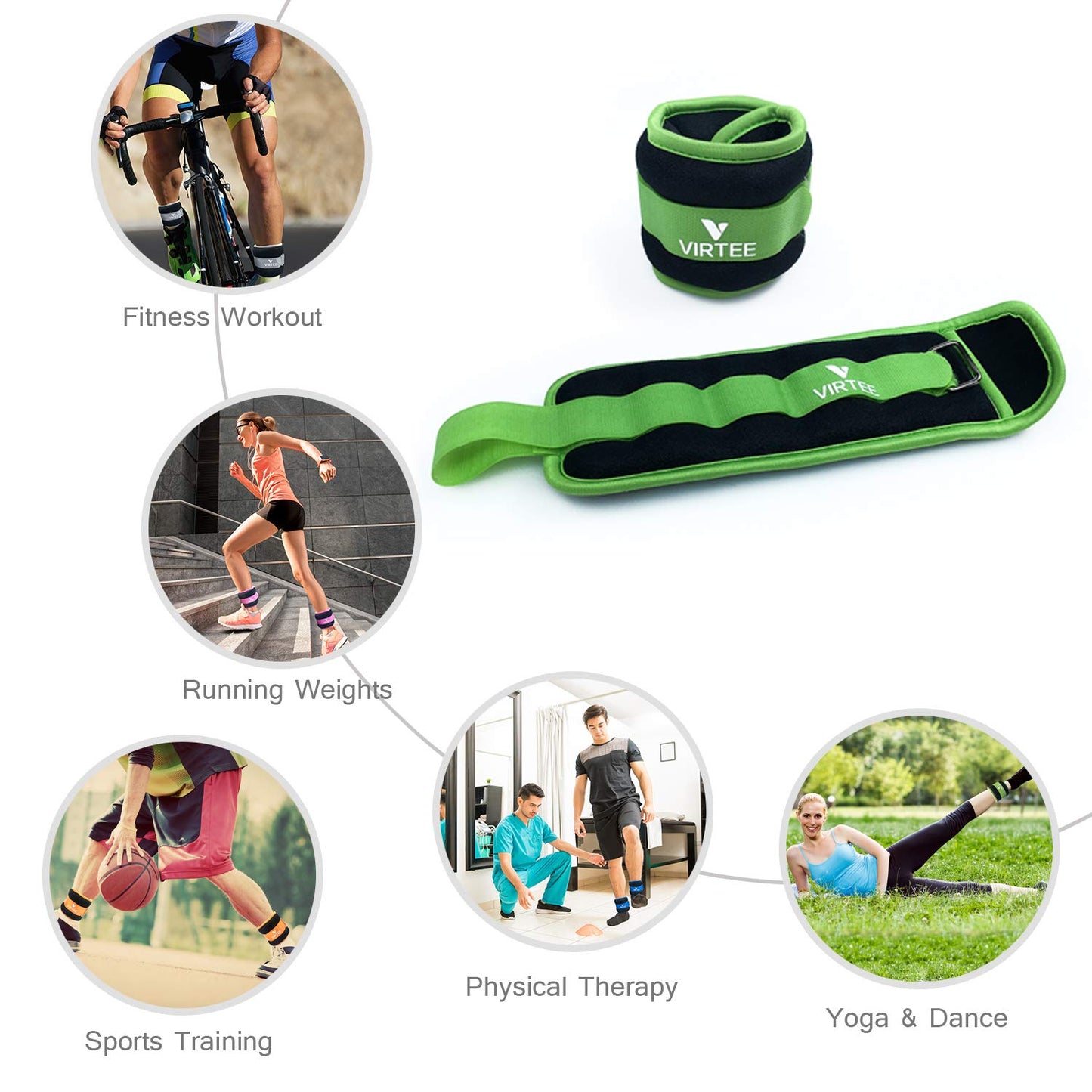 Ankle/Wrist Weights for Women, Men, Kids - Arm Leg Weights Set with Adjustable Strap - Running, Jogging, Gymnastic, Physical Therapy, Fitness - Choice of 1 lb 2 lbs 3 lbs 4 lbs 6 lbs 8 lbs 10 lbs