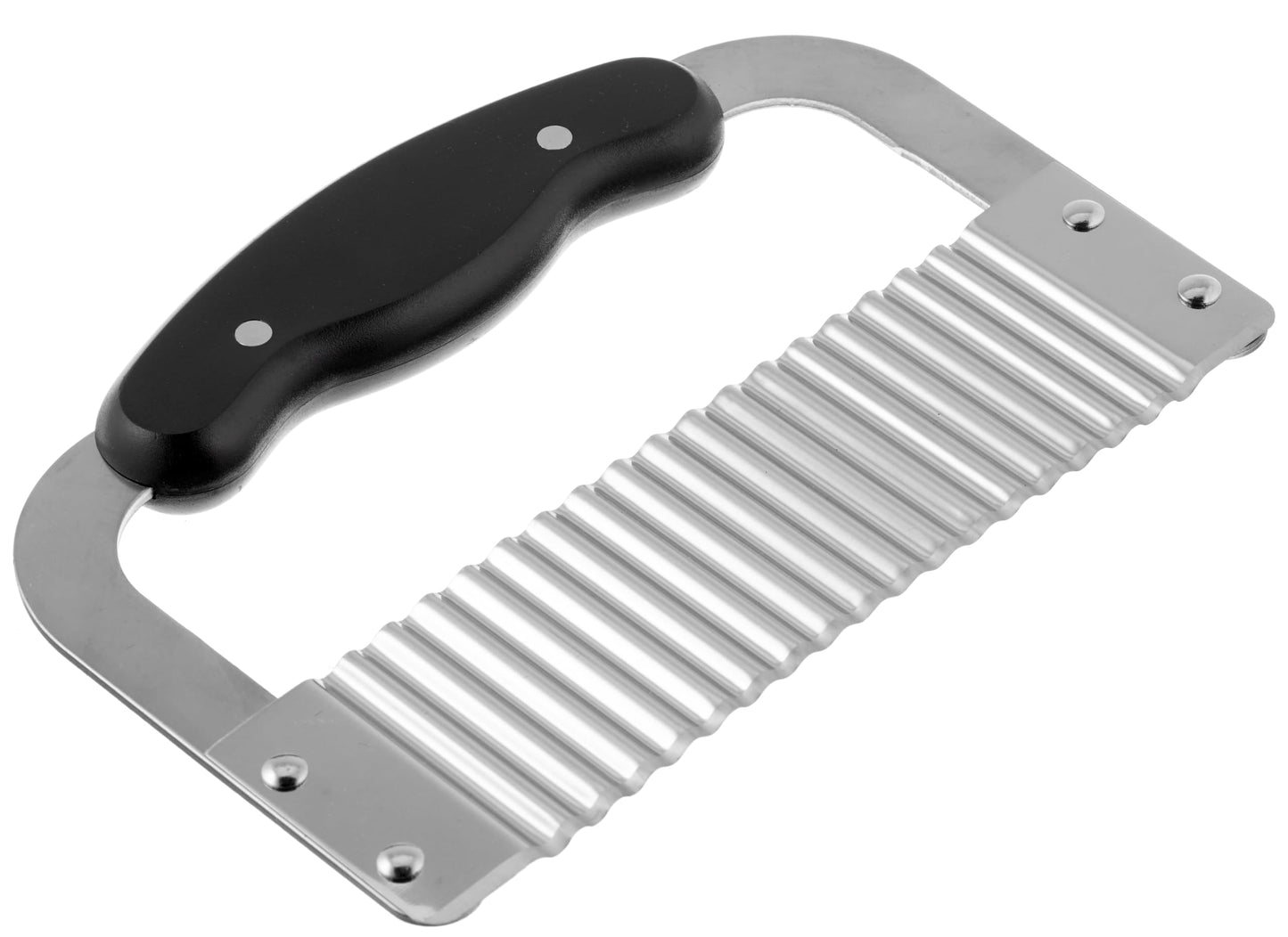HIC Kitchen Crinkle-Cut Wave Slicer French Fry Vegetable Cutter, Stainless Steel Blade