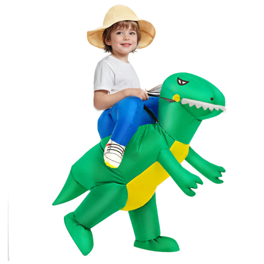BROWNYEW Inflatable Dinosaur Costume Kids Riding T Rex Blow Up Funny Fancy Dress Party Halloween Costume