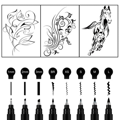 Brusarth Calligraphy Pens,8 Size Calligraphy Pens for Writing,Brush Pens Calligraphy Set for Beginners, Hand Lettering Pens