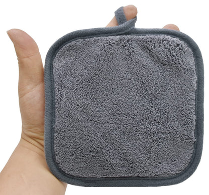 BloomSesame Makeup Remover Cloths for Face, Eye, Lips - Reusable Makeup Remover Pads Soft Microfiber Facial Cleansing Cloths 5 x 5 inch 6 Pack (Gray)