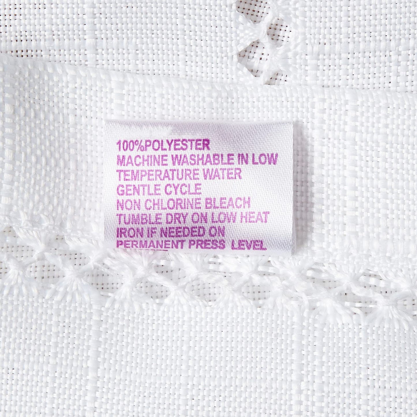 Hem Stitch Embroidered Vintage Design Tablecloth White 60" by 84" Oblong/Rectangle