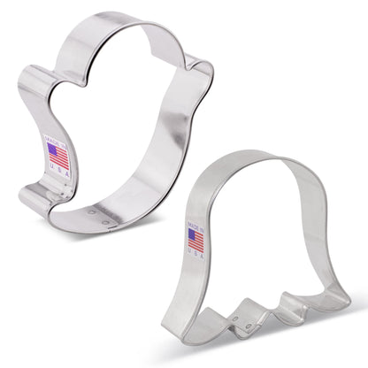 Ann Clark Cookie Cutters Halloween Ghost Cookie Cutters 2-Pc Set Made in USA, 3", 3.5"