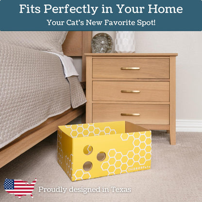 5609PETS Heavy Duty Cardboard Cat Scratcher Box with Refillable Double-Sided Cat Scratching Board for Indoor Cats