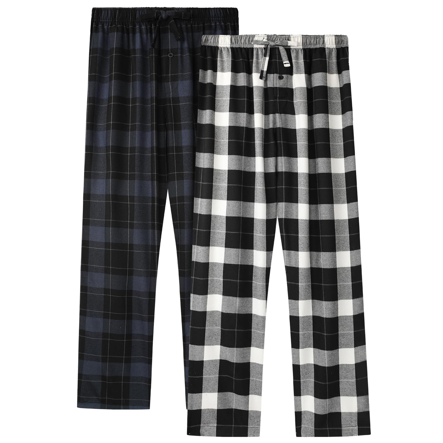 BAMBOO COOL Men's Pajama Bottoms Plaid Pajamas Pants for Men Soft Long Lounge Woven Pj Sleep Pant with Pockets